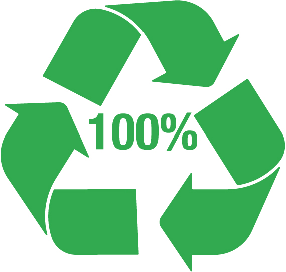 Bronmateriaal: Vervaardigd voor 100% uit gerecyclede materialen